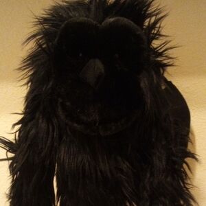 Furry Black Gorilla Plush Puppet